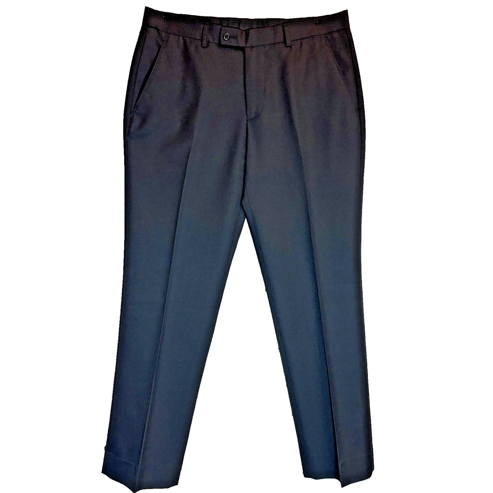 Hugo Boss Luxe Dress Pants Wool Silk W34x32‎ Black Made In Italy MINT